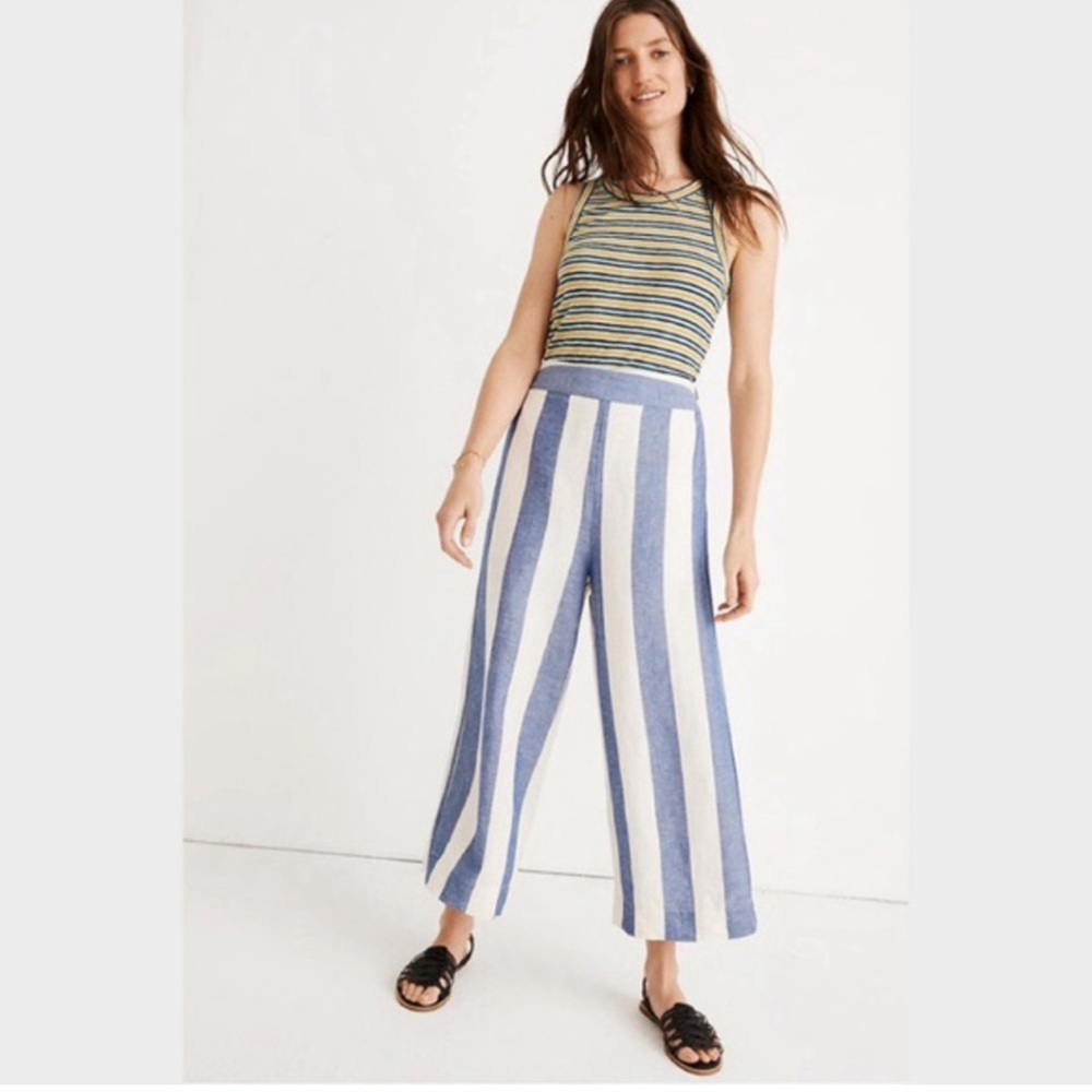 Madewell Large Huston Pull-On Stripe Crop Pants